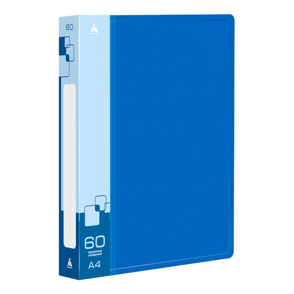 Папка 60 файлов А4, 39мм, 700мкм, карман корешок, синяя BPV60BLUE Бюрократ