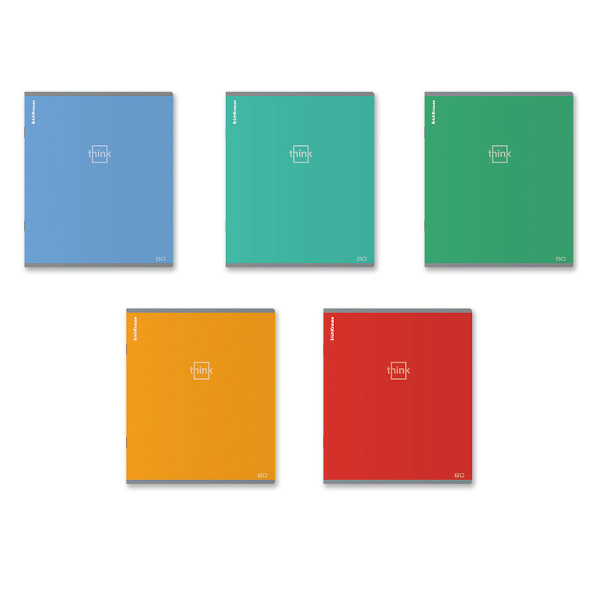 Тетрадь 80л А5+ клетка "Think" картон, ассорти 63287 Erich Krause