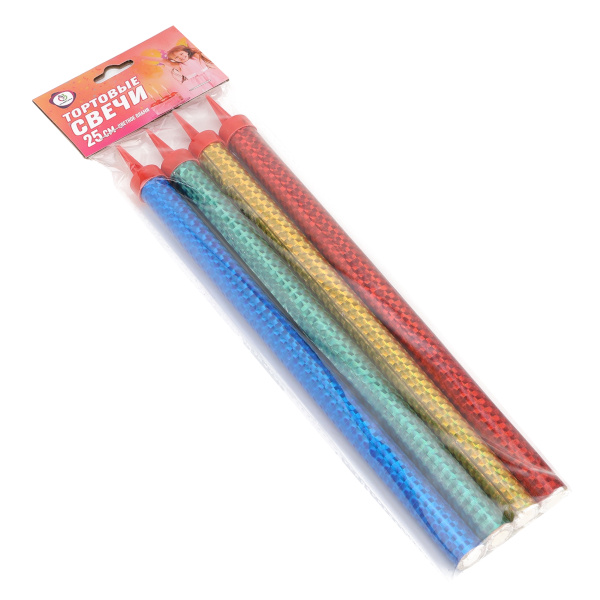 Свечи для торта "Фонтаны" (4 шт) цветное пламя 25см 10449683