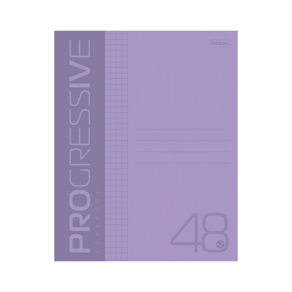 Тетрадь 48л А5 клетка "Progressive" пластик, фиолетовый 48Т5В1 Hatber