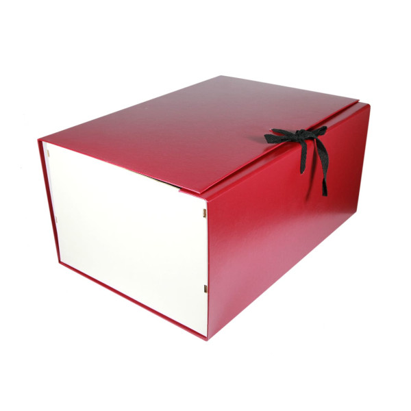 Короб архивный разборный А4, 15см, бумвинил, завязки, бордовый КРБ4150-209 Imige