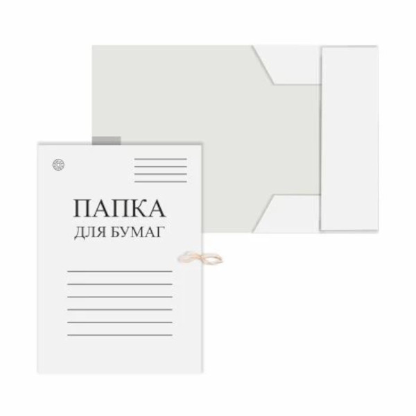 Папка для бумаг с завяз. А4, 220г/м2, немел.карт., белая "Папка для бумаг" D00521/D20521 Dolce Costo