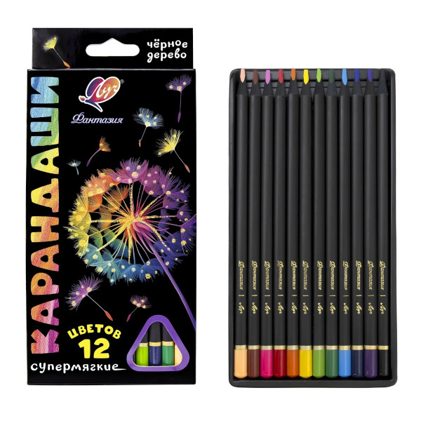 Карандаши 12цв, дерево, 3-гран. "Фантазия" карт.уп. 35С 2320-08 Луч