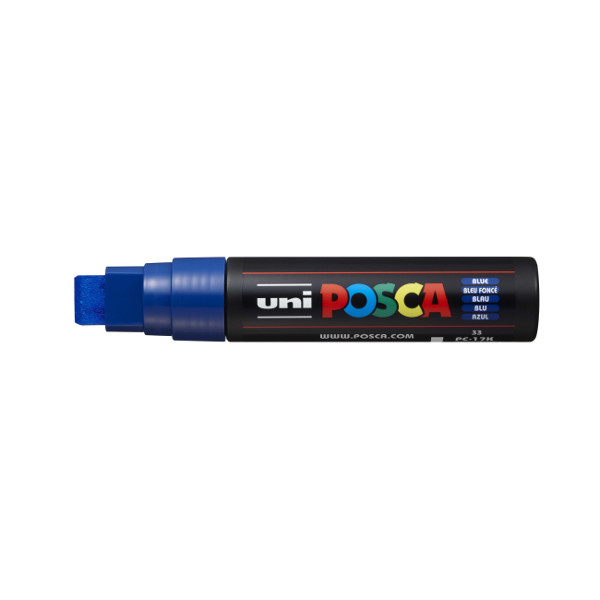 Маркер для графики на водн. основе UNI Posca PC-17K/синий/долото/ 15мм 149382
