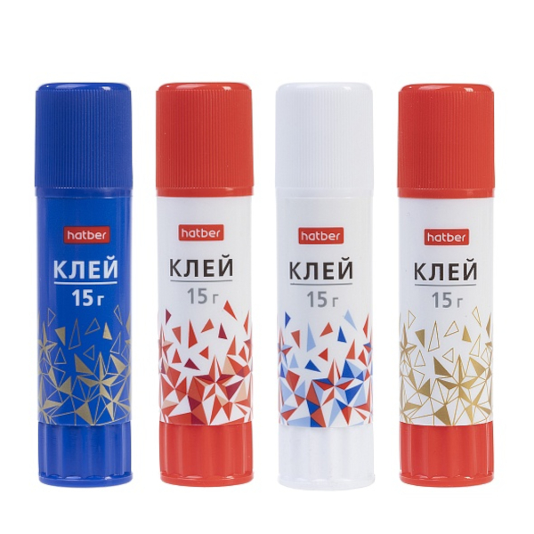 Клей-карандаш 15г, ПВП, ассорти "Россия" GS_087400 Hatber
