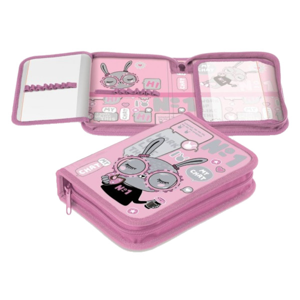 Пенал Hatber "В модном чате" 1отд., 2 откид.план., 20*14см, на молнии NPk_74293