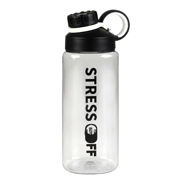 Бутылка для воды 800мл "Stress off" прозрачный 73359 Феникс+