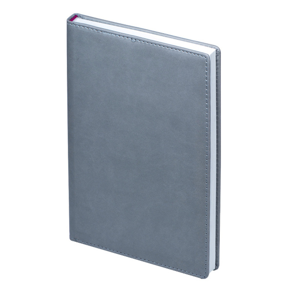 Ежедневник А5+ не дат Альт "Velvet" светло-серый, линейка, иск. кожа 3-115/28