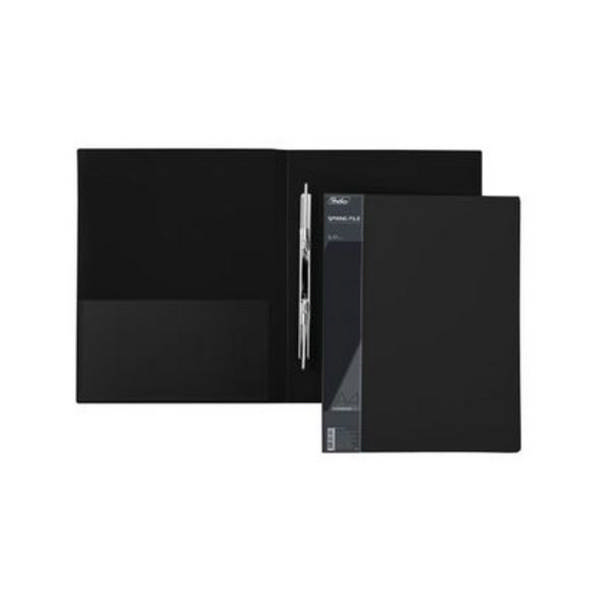 Папка с пружинным скоросшивателем, пластик А4 700мкм "Standart" черный, карман AH4_00101 Hatber