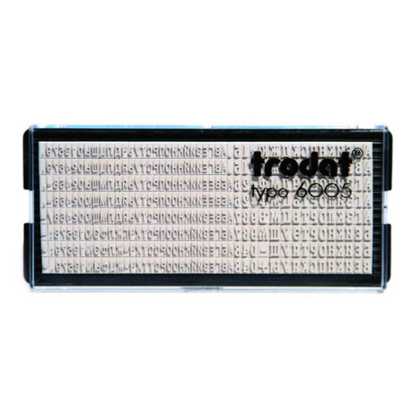 Касса для круглых штампов, датеров,печатей (360 симв: русс. буквы, цифры, знаки) h=2,2мм Trodat 6005