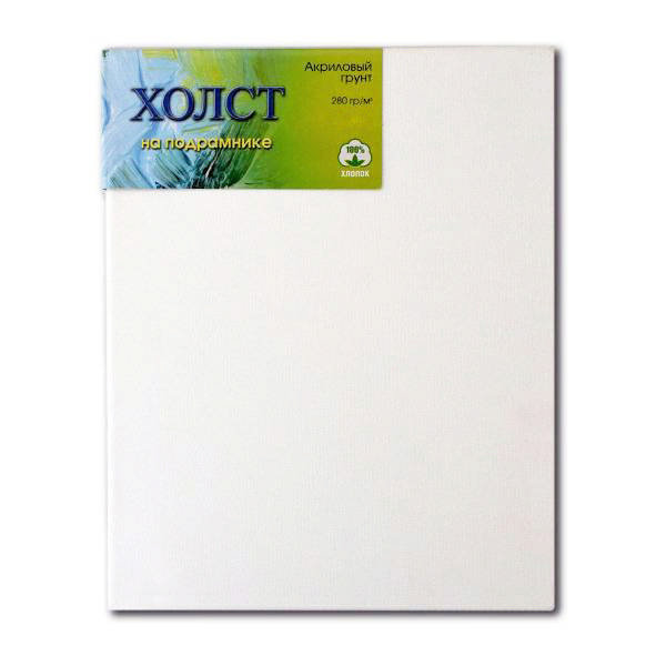 Холст грунтованный на подрамнике 30*40см, 280г/м2, мелкое зерно, хлопок E5309-P-30X40 Невская пал