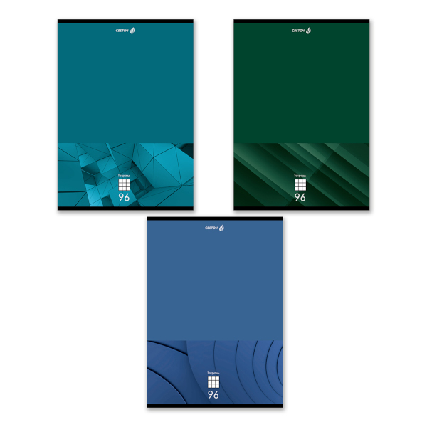 Тетрадь 96л А4 клетка "Изящные линии 01355" картон, ассорти Т156 Светоч