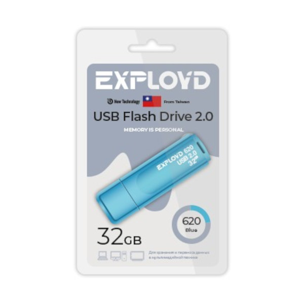 Память Flash Drive 32Gb USB 2.0 Exployd 620 Blue EX-32GB-620-Blue