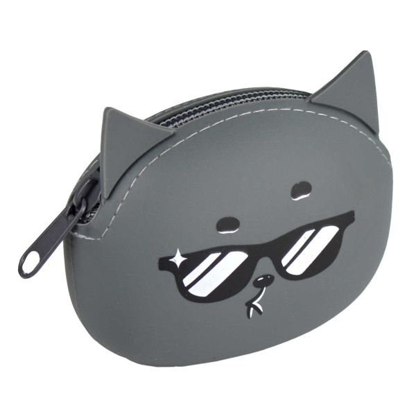 Кошелек детский "Крутой кот" 9*7*3,5см, силикон, молния 64596 Феникс+