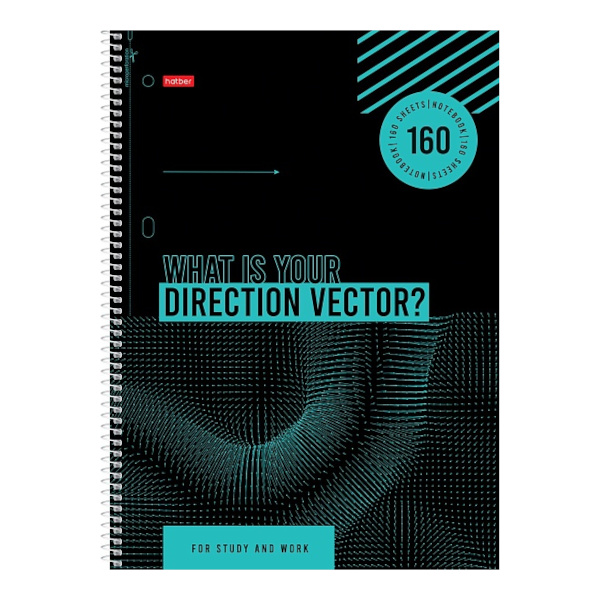 Тетрадь 160л А4 клетка/спираль "Главный вектор" тв. обл., рис., перф. 160Ттр4В1сп_32179 Hatber