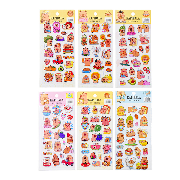 Наклейка декоративные "Капибара" 22*10см, ассорти  M-20377 MAZARI ТМ