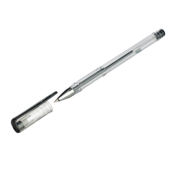 Ручка гелевая 0,7мм, черный, грип, прозрач. корп. 14-2770 Workmate