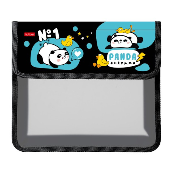 Папка для тетрадей А5 1отд., пластик, молния "Панда энерджи" AMp_05057 Hatber