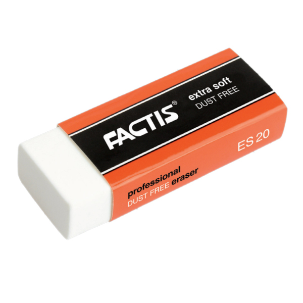 Ластик Factis "Extra Soft" прямоуг. 61*24*13мм, PVC, белый ES 20