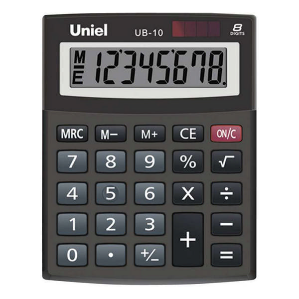 Калькулятор Uniel UB-101 (черный) настольный 8р
