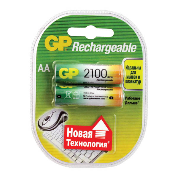 Аккумулятор GP HR06 AA BL2 (ёмкость 2100mah) GP 210AAHC-2DECRC2 (1уп*2шт)