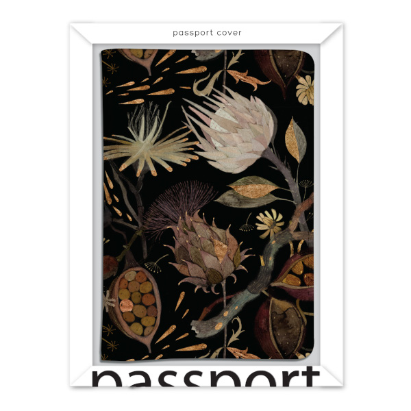 Обложка для паспорта "Flora. Ночные цветы" иск.кожа 3-620/07 Bruno Visconti