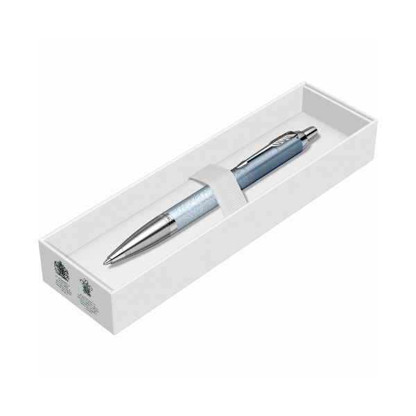 Ручка шар PARKER "IM Special Edition Polar" синяя, корпус серо-белый стальной, 1мм 2153005