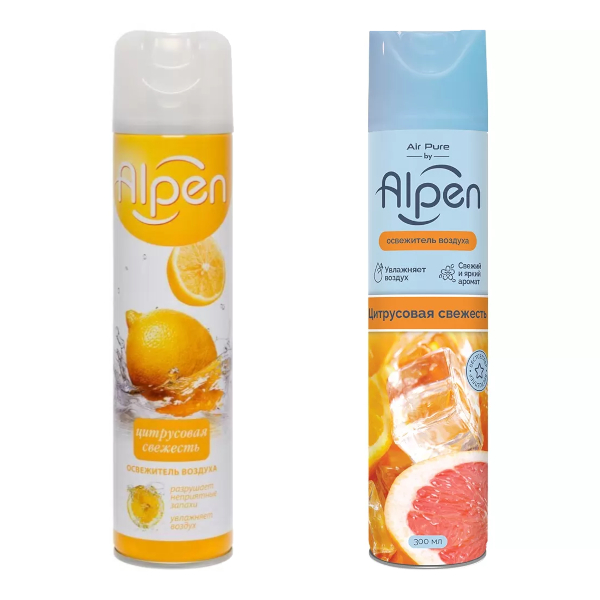 Освежитель воздуха 300мл Alpen "Цитрусовая свежесть" аэрозоль AAL05