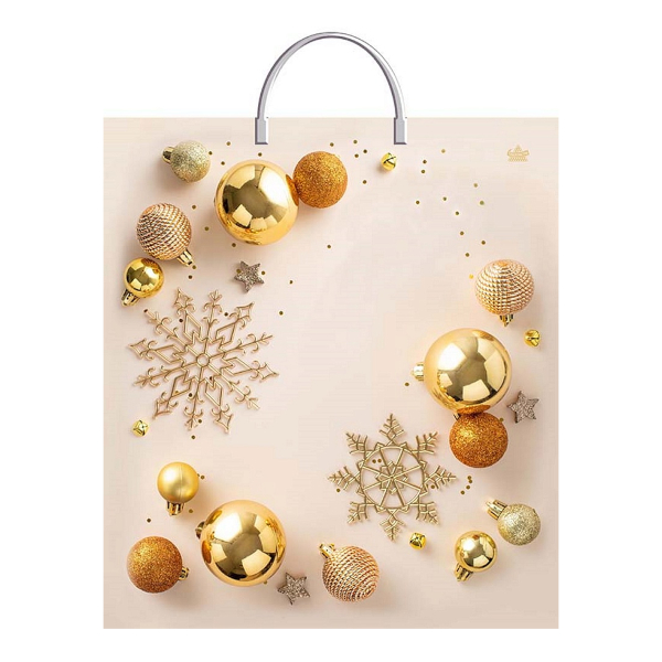 Пакет полиэтиленовый 44*40см "Новогодний блеск" 100мкм, пластик. ручка н00267651 Миленд