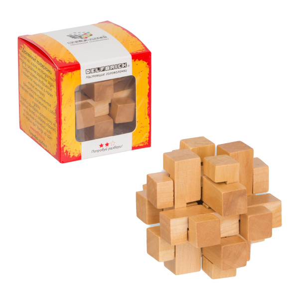 Головоломка деревянная DELFBRICK "Занимательный куб" 12 элем. DLS-02.