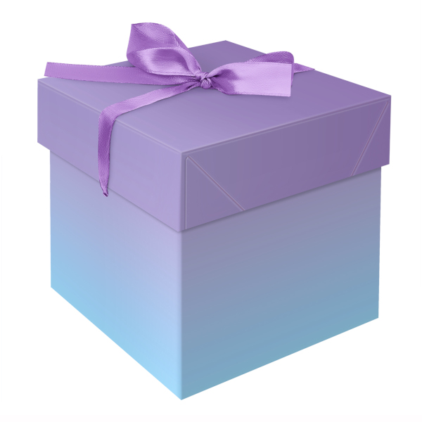 Коробка подарочная складная "Duotone. Blue-Lilac gradient" 15*15*15см, голуб./фиолет. MS_54174 MESHU