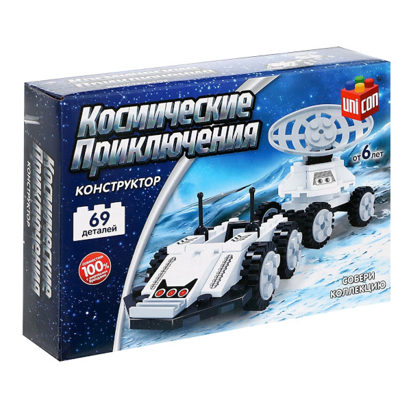 Конструктор пластиковый UNICON "Космос. Луноход" 69 деталей 5164184