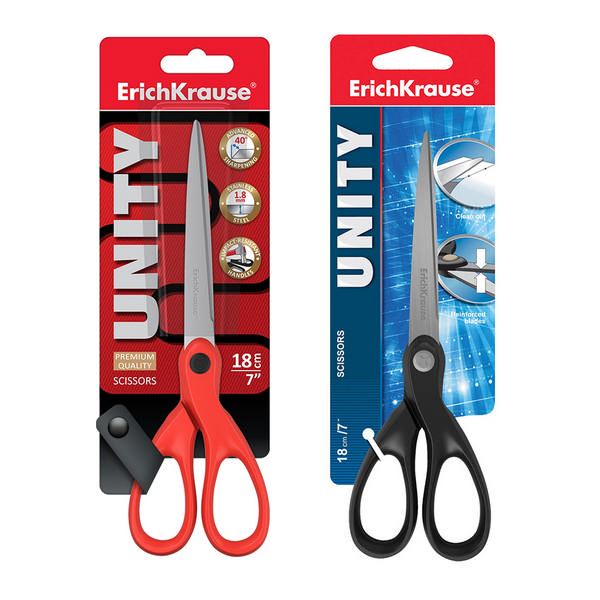 Ножницы 18см Erich Krause "Unity" пластик, ассорти ЕК50014