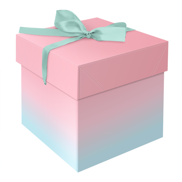 Коробка подарочная складная "Duotone. Mint-Pink gradient" 15*15*15см, мятный/розов. MS_54170 MESHU.