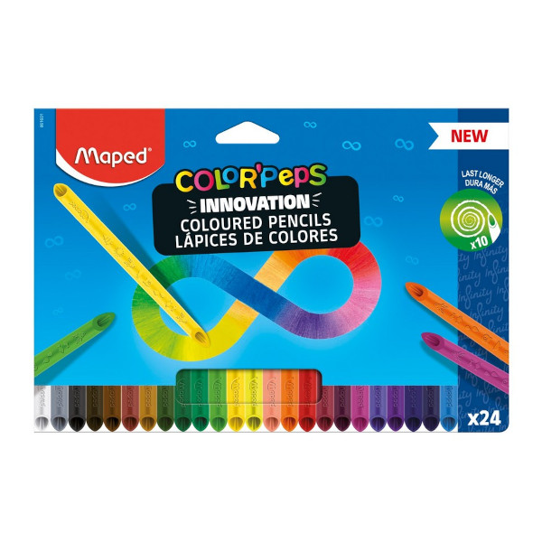 Карандаши Maped "Colorpeps infinity" 24цв., 3-гран., полые, карт.уп., с европ. 861601