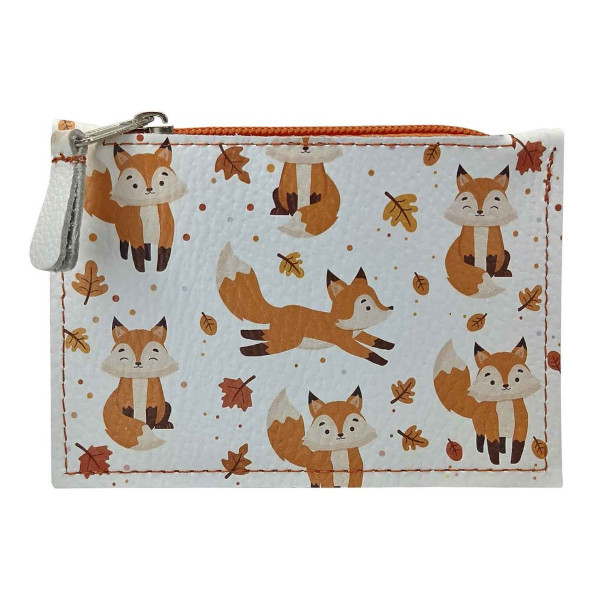 Кошелек "Лисички" 8*12см, натур. кожа, молния 272-018-1 Imige
