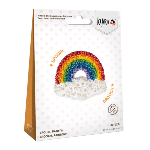 Набор для вышивания Klart "Брошь. Радуга" 6,5*6,5см 10-027