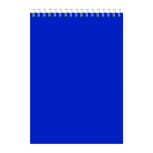 Блокнот 60л А5 Silwerhof клетка, гребень, картон, синий 1110068