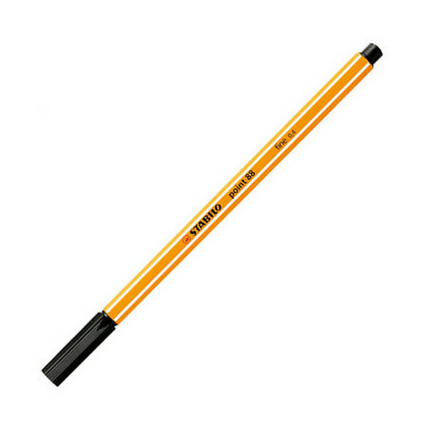 Ручка капиллярная Stabilo "Point 88" черная, 0,4мм 88/46