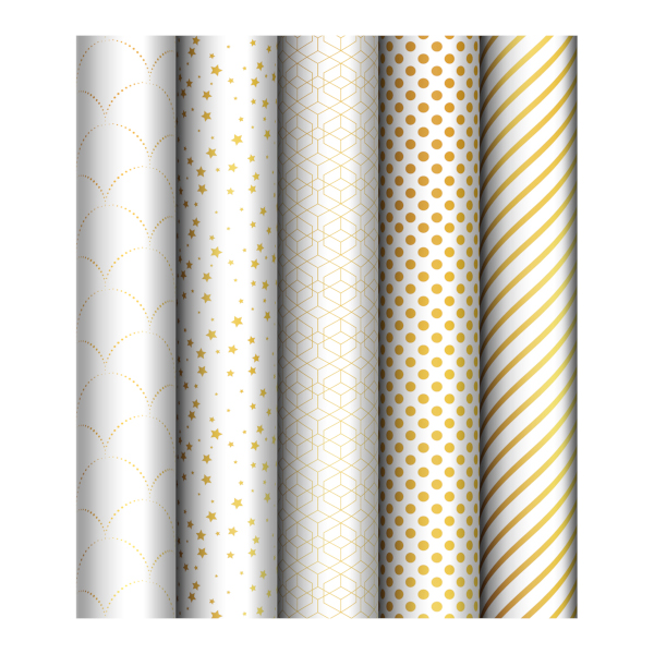 Бумага упаковочная "Pattern on white" глянц., 70*100см, рулон, ассорти MS_53492 MESHU