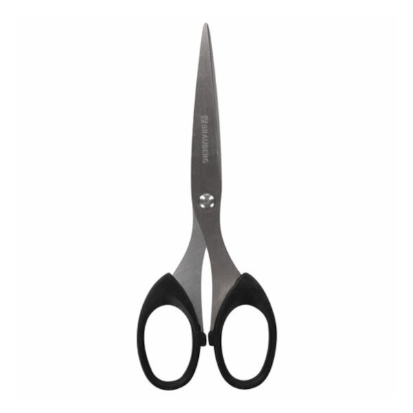 Ножницы 16см Brauberg "Classic" пластик, черный 230933