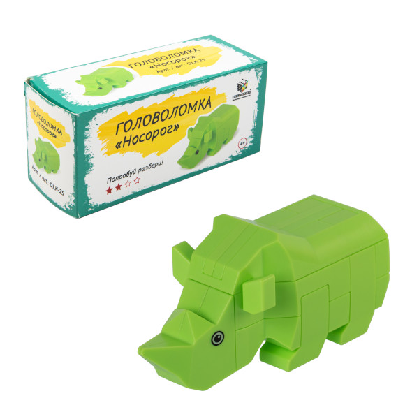 Головоломка пластиковая DELFBRICK "01_Носорог" 10 элементов DLK-25