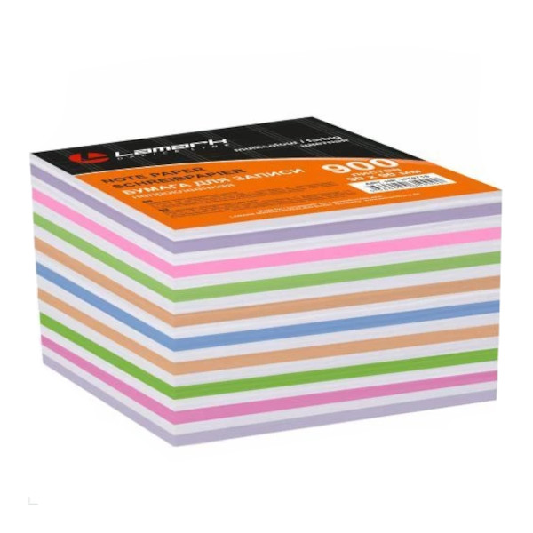 Блок для записей Lamark 90*90мм, 900л, цветной с белым, 80г/м2 NT0719