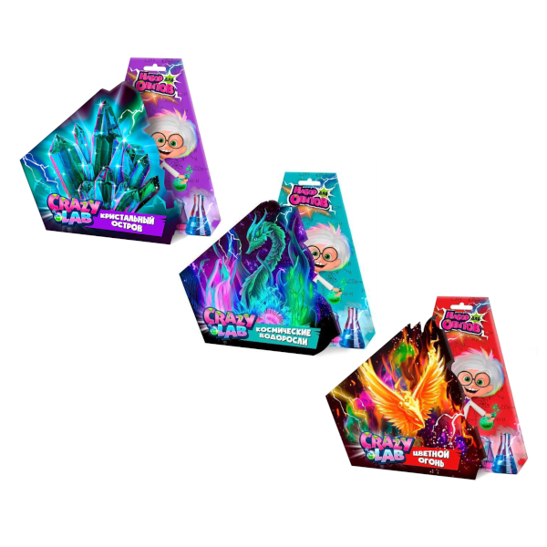 Набор для творчества Волшебный мир Опыты "Crazy Lab. Модели" ассорти EX156T/Ex151t/ Ex152t/ Ex153t