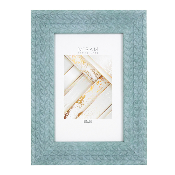 Фоторамка 10*15 пластик, багет 30мм, голубой, вставка пластик, ножка 651798-4 МИРАМ
