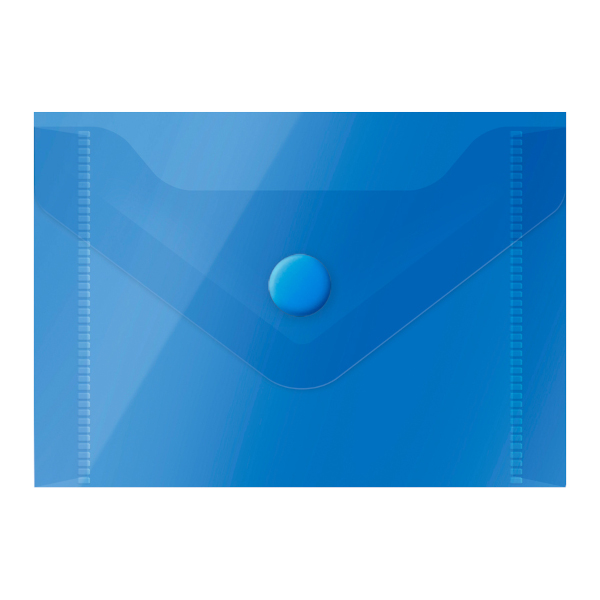 Папка-конверт на кнопке А7, 1отд., 150мкм, синий 267537 OfficeSpace