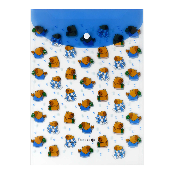 Папка-конверт на кнопке А4, 1отд., 180мкм, рисунок "Капибара" 72248 Феникс+