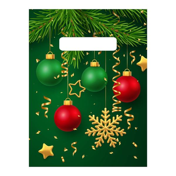 Пакет полиэтиленовый 25*19см "Золотая снежинка" 30мкм, вырубная ручка н00287967 Миленд