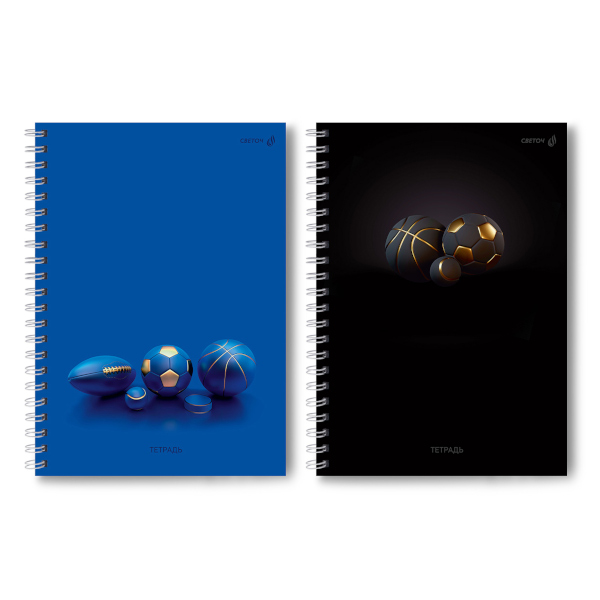 Тетрадь 96л А4 клетка/гребень "Всем спорт 01259" картон, ассорти Т132 SVETOCH
