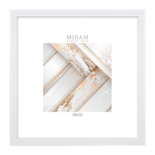 Фоторамка 30*30, пластик, багет 18мм, белый, вставка пластик 641861-33 МИРАМ